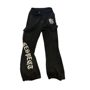 Red Fox Heavy Duty Baggy Wide Leg Cargo Sweatpants Mens Med